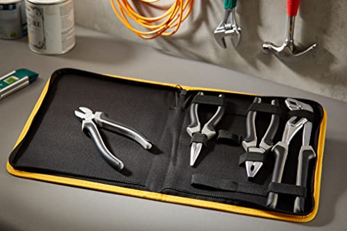 Amazon Basics Pliers Set, 4 Pieces, Grey, Black