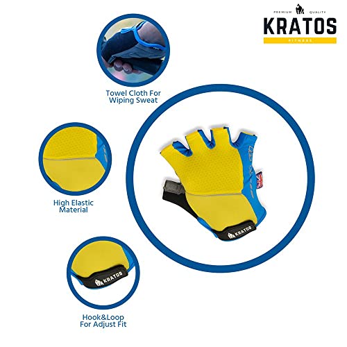 - Kratos Fingerless Cycling Gloves for Men and Women | Shock Absorbing Gel Padded Mountain Bike Gloves -