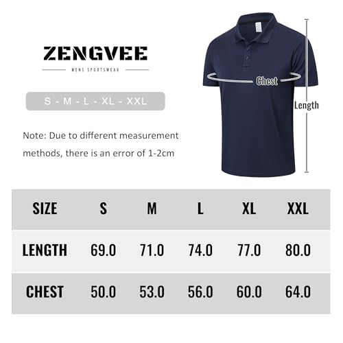- ZENGVEE Men's Polo Shirts Golf Polo Shirts for Men Adult Moisture Wicking Quick Dry