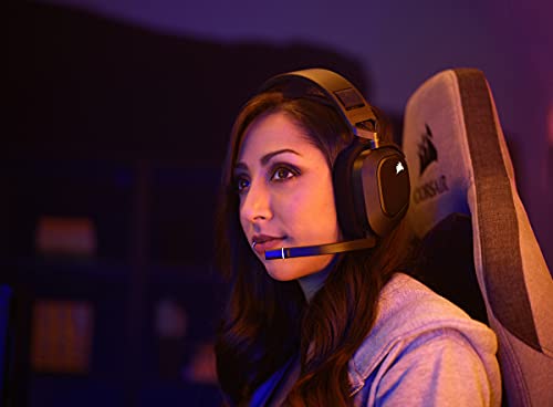 CORSAIR HS80 RGB Over Ear WIRELESS Multiplatform Gaming Headset – Dolby Atmos – Omni-Directional Microphone – iCUE Compatible – PC, Mac, PS5, PS4 – Carbon