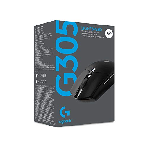- Logitech G305 LIGHTSPEED Wireless Gaming Mouse | HERO 12K Sensor | 12,000 DPI | Lightweight | 6 Programmable Buttons -