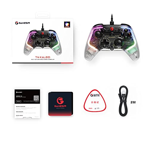 - GameSir T4 Kaleid Transparent PC Controller | Wired Gaming Controller for PC/Switch/Android TV Box, Plug and Play Gamepad Joystick | Hall Effect Sticks/Analog Triggers | 3.5mm Audio Jack -