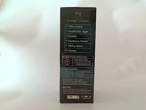 Cocktail Shakers Set,7 Pieces Cocktail Making Kit,Cocktail Shaker Set 750ml Stainless Steel Bar Tool Set Bartender Kit with Double Jigger,Muddler,Strainer,Pourers,Mixing Spoon