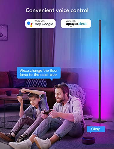 - ibaye Smart LED Floor Lamp | RGB Corner Floor Lamp | Music and DIY Mode | Modern Standing Lamp Compatible With Alexa -