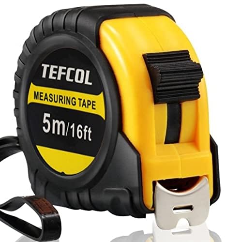 - TEFCOL Retractable Tape Measure | 5m | 16Ft | Heavy Duty Nylon Coated Measuring Tape | Imperial and Metric -