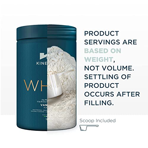 - Kinetica Vanilla Whey Protein Powder | 2.27kg | 23g Protein per Serving | 76 Servings -