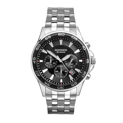 - Sekonda Men's Quartz Watch | Chronograph Display | Stainless Steel Bracelet -