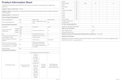 - Subcold Viva20 LED | Table-Top Wine Fridge Black | 3-18°C | 20 Bottle Capacity -