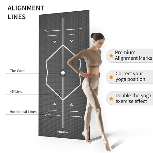 - PROIRON Yoga Mats | Alignment and Carrying Bag | Exercise Fitness Mat -