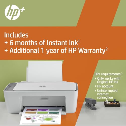 - HP DeskJet 2720e All-in-One Colour Printer | 6 months of instant Ink with HP+ -
