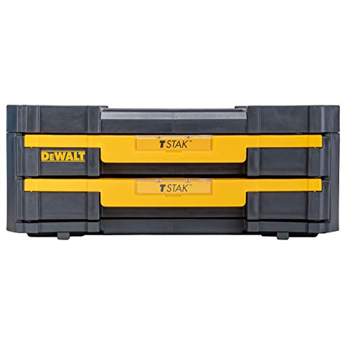 = DEWALT DWST1-70706 T-Stak IV Tool Storage Box | 2-Shallow Drawers | Yellow/Black | 7.01 cm*16.77 cm*12.28 cm -