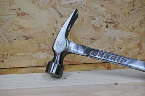 - OX OX-P082328 | Straight Claw Framing Hammer | Smooth Face | 28 Oz -