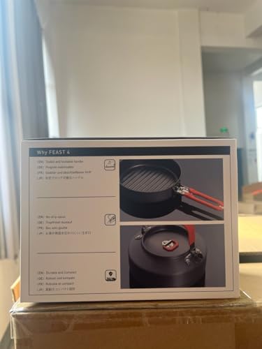 - Fire-Maple Feast 4 Camping Cookware Set | Outdoor Cooking kit with Pot Kettle Pan Bowls and Spatula -