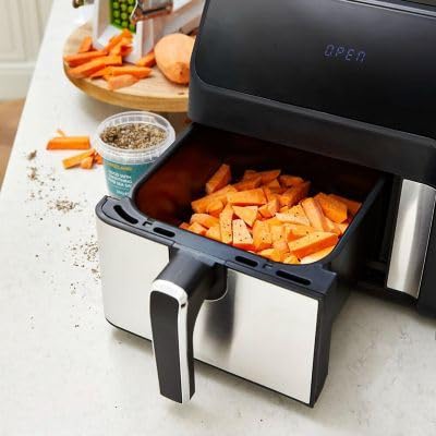 - Lakeland Dual Basket Air Fryer 8L  | 5L & 3L Independent Non-Stick Cooking Baskets -