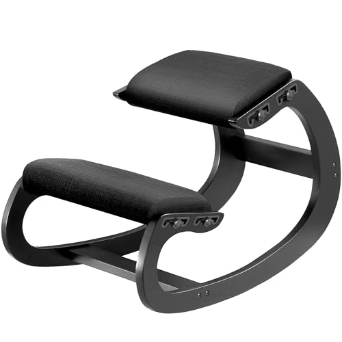 - MallVitally Adjustable Kneeling Chair | Wooden Ergonomic Rocking Chair -