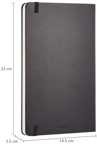 Amazon Basics Classic Notebook, Large, Ruled, Black
