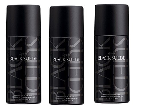3 x Avon Men's Fragranced Deodorant Body Spray Available in Black Suede Wilderness Full Speed (Black Suede)