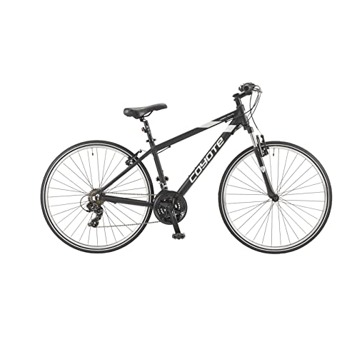 Coyote URBAN Gents's Hybrid Bike With 700C Wheels 17.5-Inch Frame, 18-Speed Shimano Gearing & Shimano EZ Fire Shifters,V-Brake, BLACK Colour