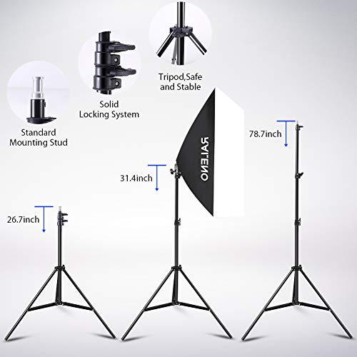 - RALENO® Softbox Lighting Kit | 2×20’’×20’’ Photography Studio Lighting with 50W 5500K LED Bulbs -