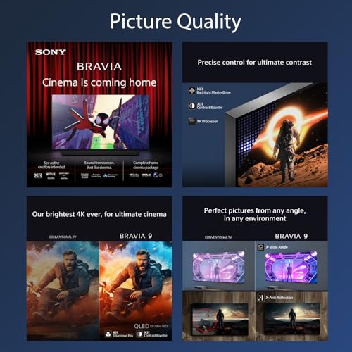 - Sony BRAVIA 9 QLED | K75XR90 | 75 Inch 4K HDR Google Smart TV | Chromecast | AirPlay | 120Hz | 5 Year Warranty -