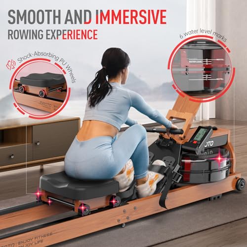 - JOROTO Rowing Machine For Home Gym | Oak Wood Foldable Rower Machine -