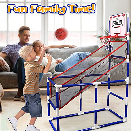 - Sanlebi Basketball Hoop and Stand for Kids | Mini Basketball Net and Pumps -