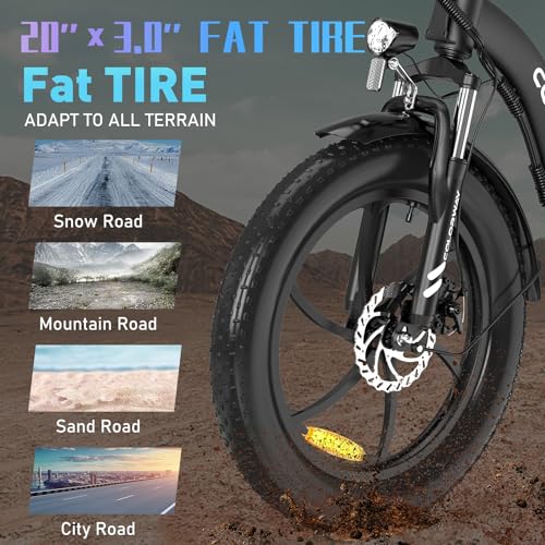 COLORWAY 20'' Electric Bike, Folding EBike, City Bike with 36V 15Ah Removable Battery, 7-Speed,with 250W Motor, Unisex Adult with LCD Display, Dual Disc Brake,Range up to 45-100KM,with pannier bag.