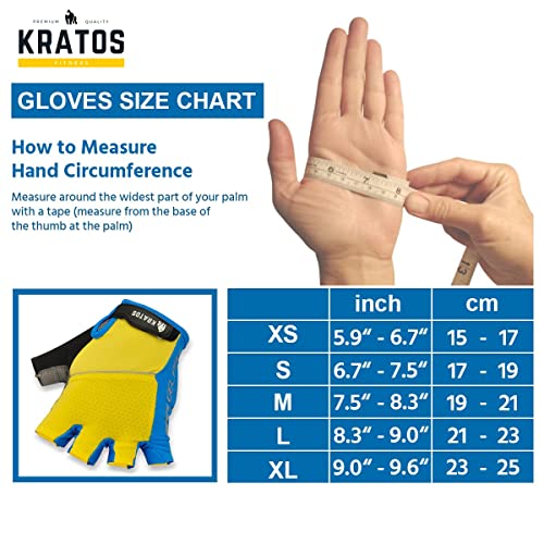 - Kratos Fingerless Cycling Gloves for Men and Women | Shock Absorbing Gel Padded Mountain Bike Gloves -