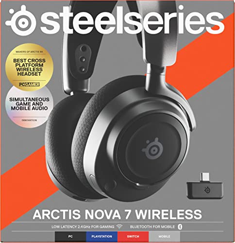 - SteelSeries | Arctis Nova 7 | Wireless Multi-Platform Gaming Headset | Dual Wireless 2.4GHz & Bluetooth | PC, PS5, Switch, Mobile -