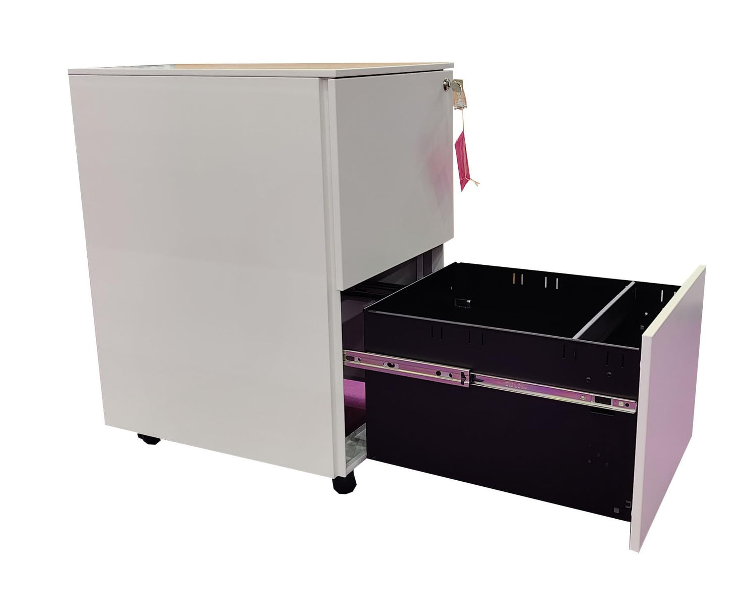 - Requena 2 Drawers Mobile File Cabinet |With Wheels & Lockable | A4 Metal Filing Cabinet With Key -