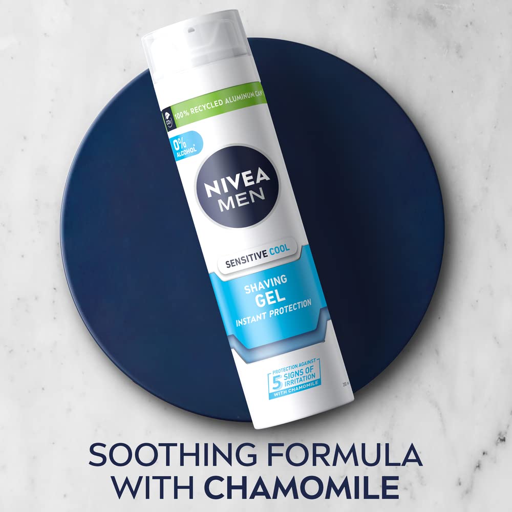 - NIVEA MEN Sensitive Cooling Shaving Gel| (200 ml) | Alcohol-Free Cool Sensitive Skin -