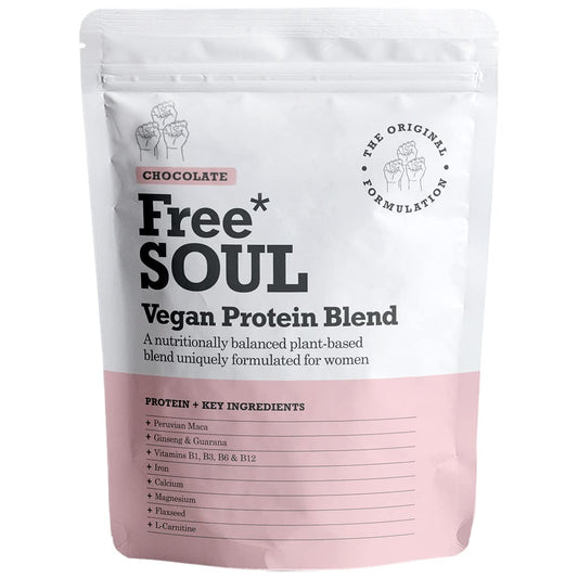 - Free Soul Vegan Protein Powder | Formulated for Women | 600g | 20g Protein | Added Nutrients | Gluten & Soy Free Plant Based Nutrition Protein Shake | Pea and Hemp Isolate Protein (Chocolate) -