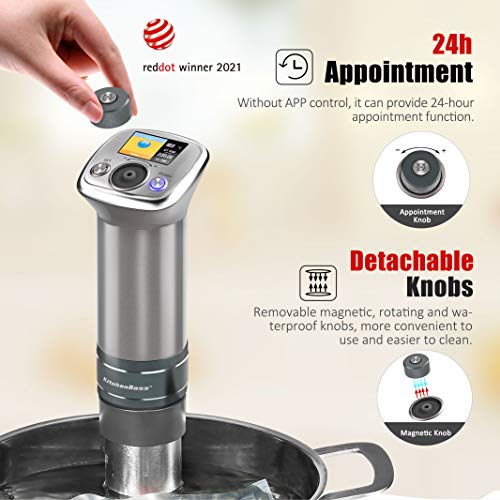 - KitchenBoss Sous Vide Cooker Ultra-Quiet Immersion-Circulator | Color LCD Recipes | G320 Pro Silver Machine Brushless DC Motor -