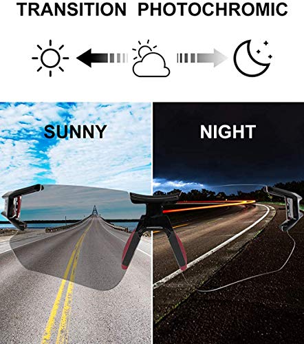 - ROCKBROS Cycling Photochromic Sunglasses | UV400 Protection | Transparent Rimless -