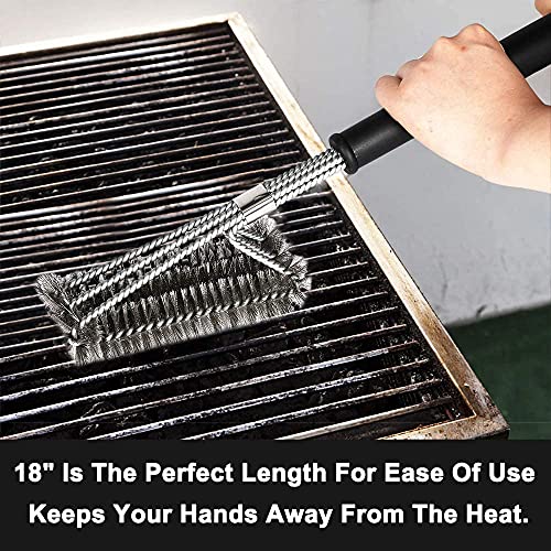 Coocnh Barbecue Brushes,Grill Brush,BBQ Brush for Grill,18" Grill Brush - Stainless Steel Brush w/Wire Bristles 3-in-1 Grill Cleaner Provides Effortless Cleaning