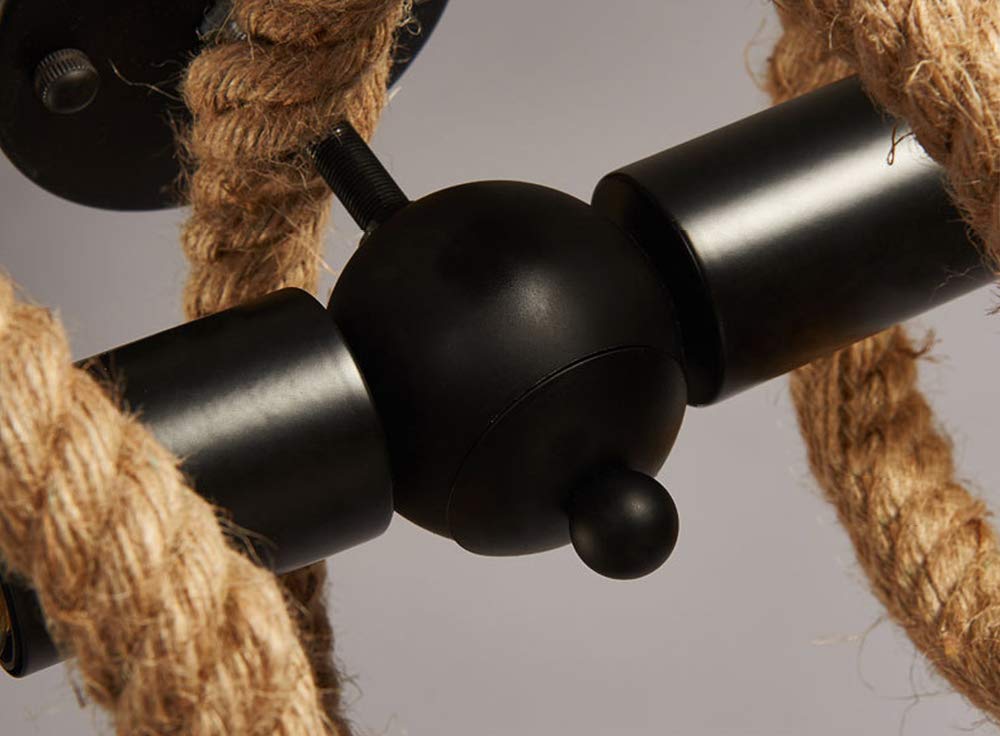 - Vintage Ceiling Light Hemp Rope Light Retro Bedroom Rope Lamp Spiral Design -