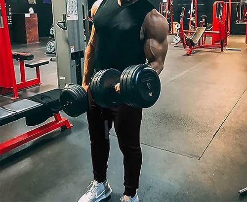 - Larrok Mens Jogger Trousers | Zip Running Pants | Casual Gym Fitness Bottoms -