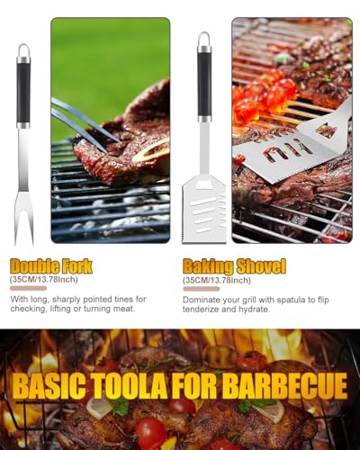- Trongle BBQ Tools Set | 11pcs | Stainless Steel BBQ Utensils Set | Heat Resistant Handles| BBQ Accessories  -