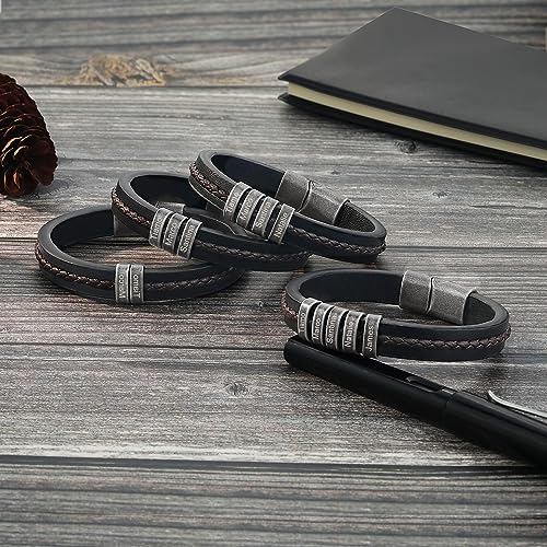 - Personalised Name Bracelets for Men | Infinity Leather Bracelet to My Man -