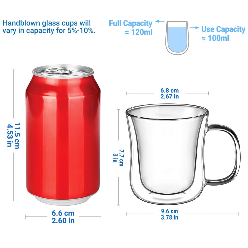 - ecooe Espresso Coffee Glass | 120ml | Set of 2 -