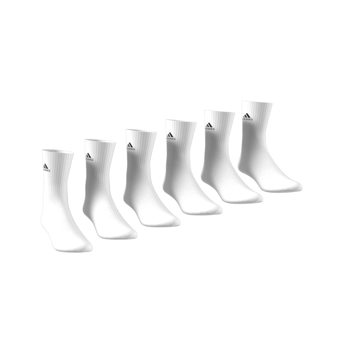 adidas Unisex Cushioned Sportswear Crew Socks 6 Pairs Crew Socks, White / Black, 13-14.5