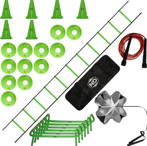 - ND Sports Agility kit | Speed Reaction Cones & Ladder For Football & Rugby Training -