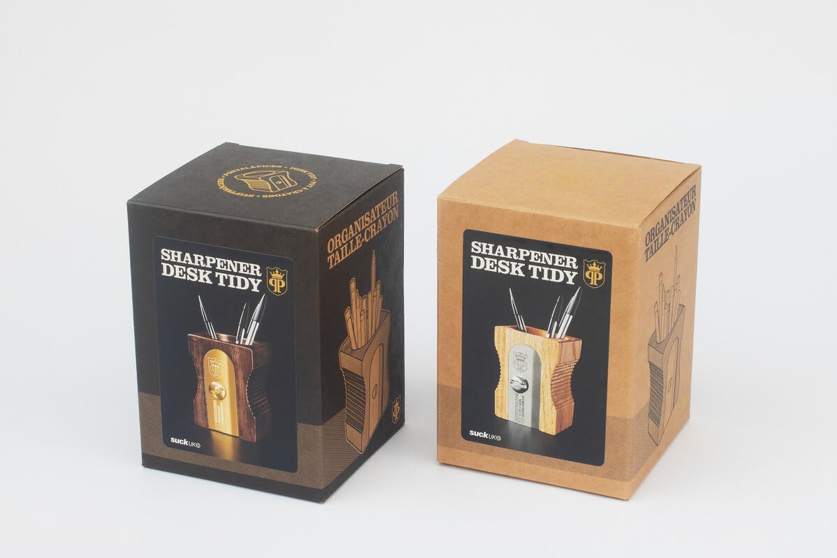 - SUCK UK Pen Holder | Wooden Desk Tidy & Pencil Sharpener -