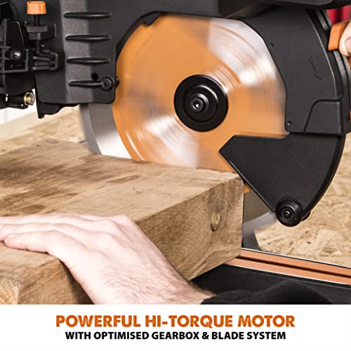 - Evolution Power Tools R255SMS-DB+ Double Bevel Sliding Mitre Saw -