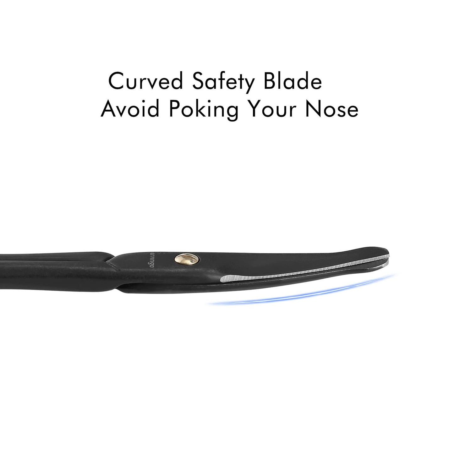 - LIVINGO 9CM Premium Nose Hair Scissors | Curved Safety Blades with Rounded Tip -