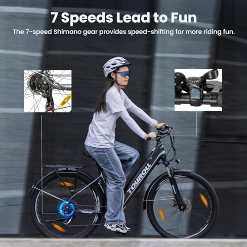 - Touroll Electric Bike | J1/J1 ST Pedal Assist City E Bike | 27.5" | Electric Bicycle -