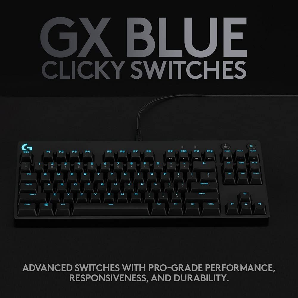 - Logitech G PRO TKL Mechanical Gaming Keyboard | GX Blue Clicky Key Switches -
