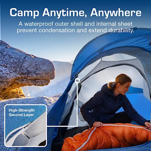 Active Era® Pop Up Tent - 2 Layer Waterproof 2 Person Pop-Up Tent – 100% Storm Tested with Advanced Ventilation and Easy-Pitch Construction - Perfect for Camping and Festivals (Blue)