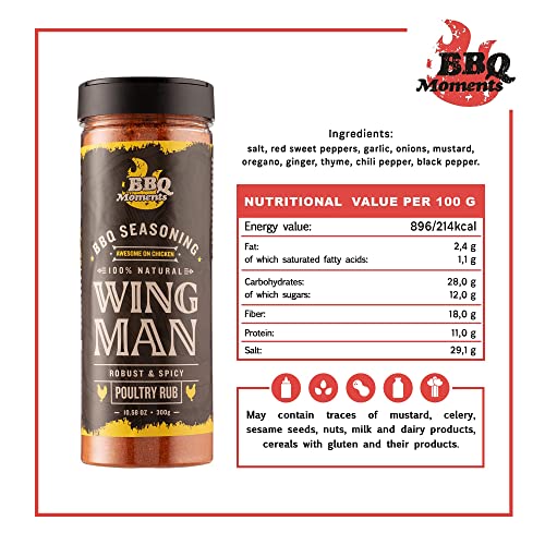 BBQ Moments Poultry Seasoning Barbecue Dry Poultry Rub For Chicken, Turkey, Wings, Meat Marinade BBQ Seasonings And Spices For Grilling, 300g (10.58 Oz)