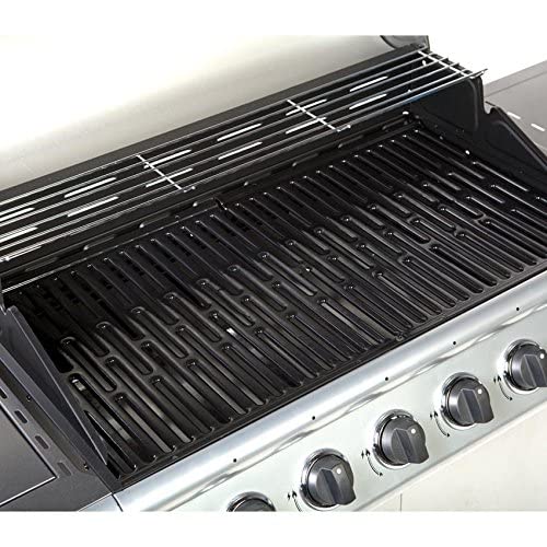Cosmogrill barbecue 6+1 Pro Gas Grill BBQ (Silver with Cover)